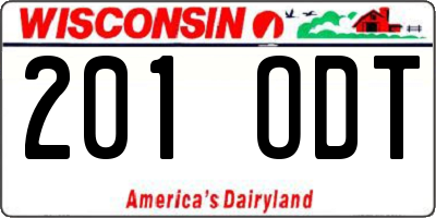 WI license plate 201ODT