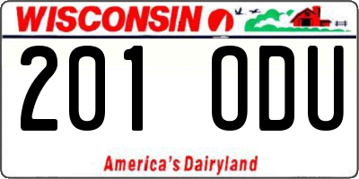 WI license plate 201ODU