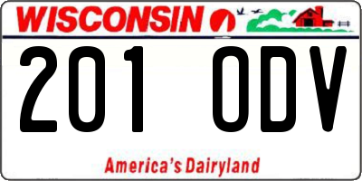 WI license plate 201ODV
