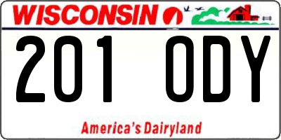 WI license plate 201ODY