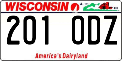 WI license plate 201ODZ
