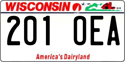 WI license plate 201OEA