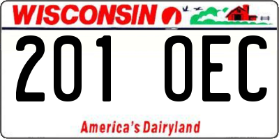 WI license plate 201OEC