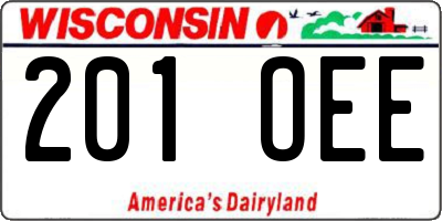 WI license plate 201OEE