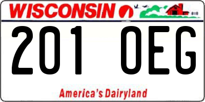WI license plate 201OEG