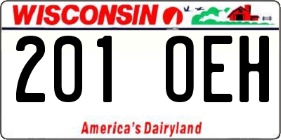 WI license plate 201OEH
