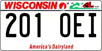 WI license plate 201OEI