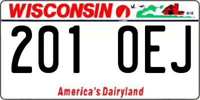 WI license plate 201OEJ