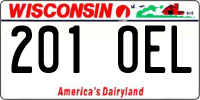 WI license plate 201OEL
