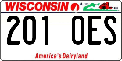 WI license plate 201OES