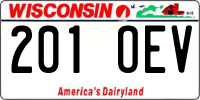 WI license plate 201OEV