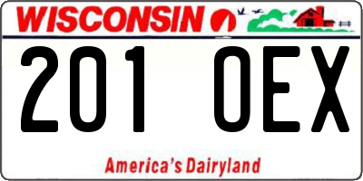 WI license plate 201OEX