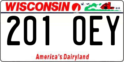 WI license plate 201OEY