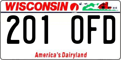 WI license plate 201OFD