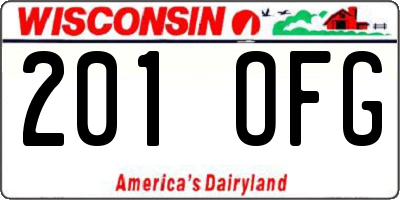 WI license plate 201OFG