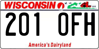 WI license plate 201OFH
