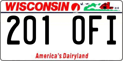 WI license plate 201OFI