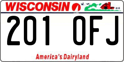 WI license plate 201OFJ