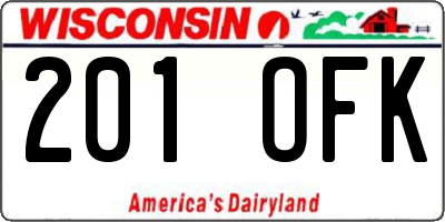 WI license plate 201OFK