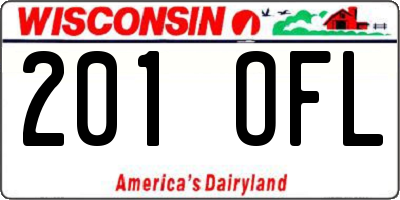WI license plate 201OFL