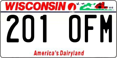 WI license plate 201OFM