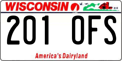 WI license plate 201OFS
