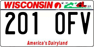WI license plate 201OFV