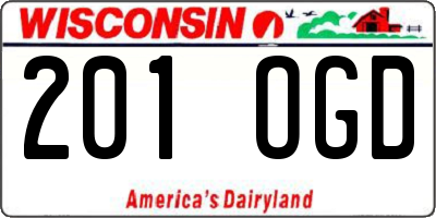 WI license plate 201OGD