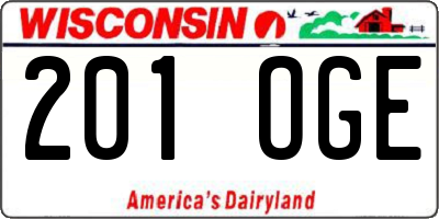 WI license plate 201OGE