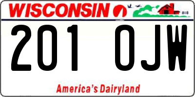 WI license plate 201OJW