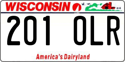 WI license plate 201OLR