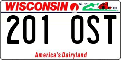 WI license plate 201OST