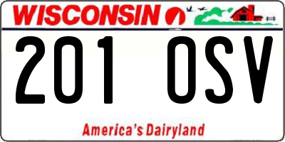 WI license plate 201OSV