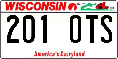 WI license plate 201OTS