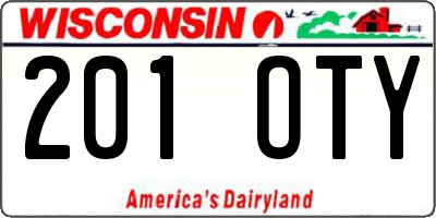 WI license plate 201OTY