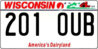 WI license plate 201OUB
