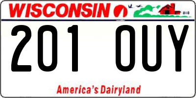 WI license plate 201OUY