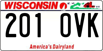 WI license plate 201OVK