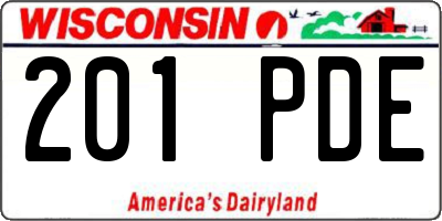 WI license plate 201PDE