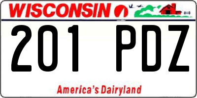 WI license plate 201PDZ