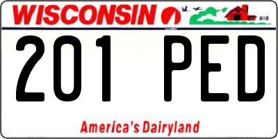 WI license plate 201PED