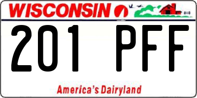 WI license plate 201PFF