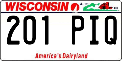WI license plate 201PIQ