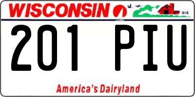 WI license plate 201PIU