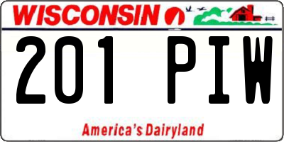 WI license plate 201PIW