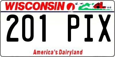 WI license plate 201PIX