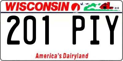 WI license plate 201PIY