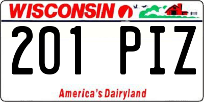WI license plate 201PIZ