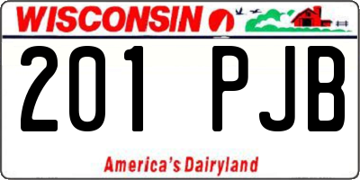 WI license plate 201PJB
