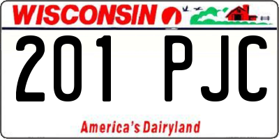 WI license plate 201PJC